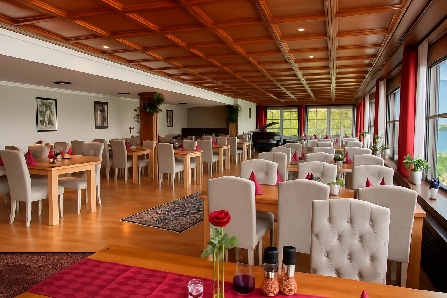 Restaurant mit gedeckten Tischen
