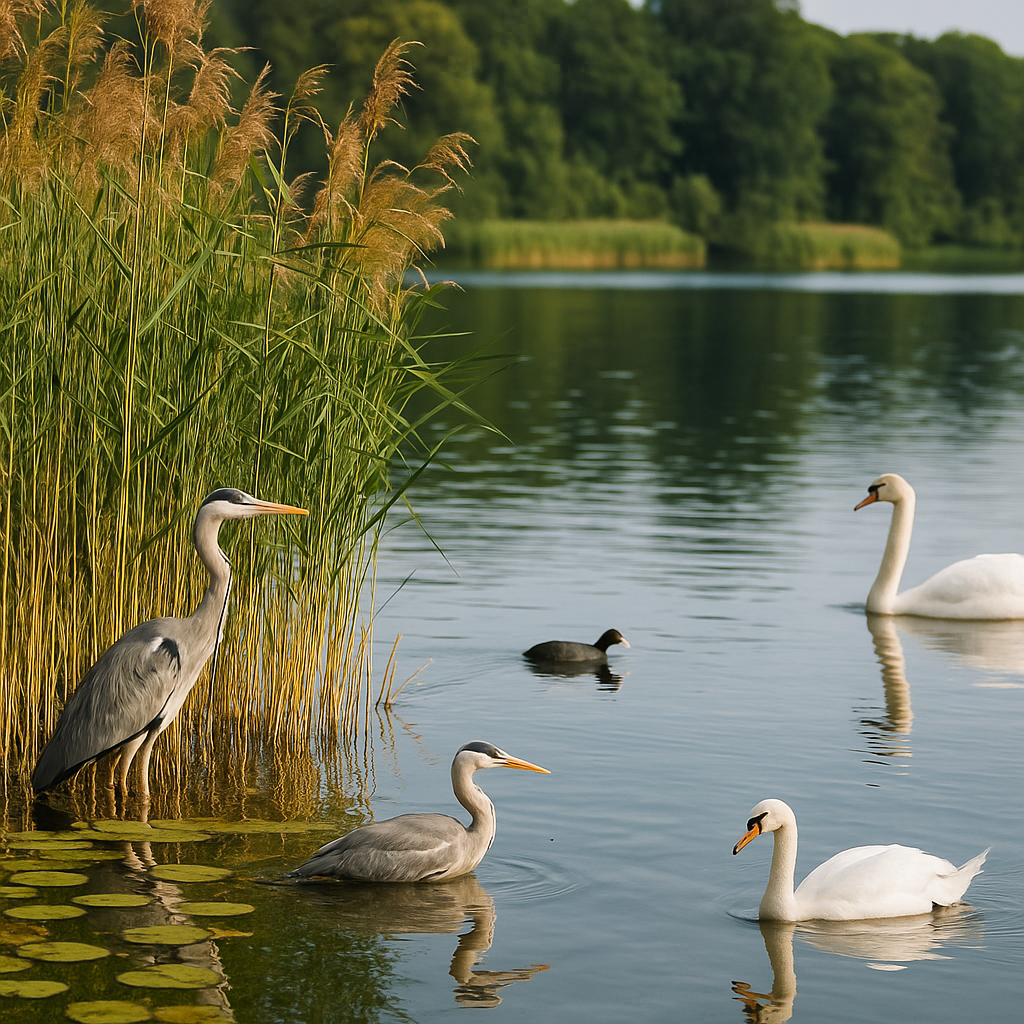 Vogelbeobachtung in den Schilfzonen am Kellersee